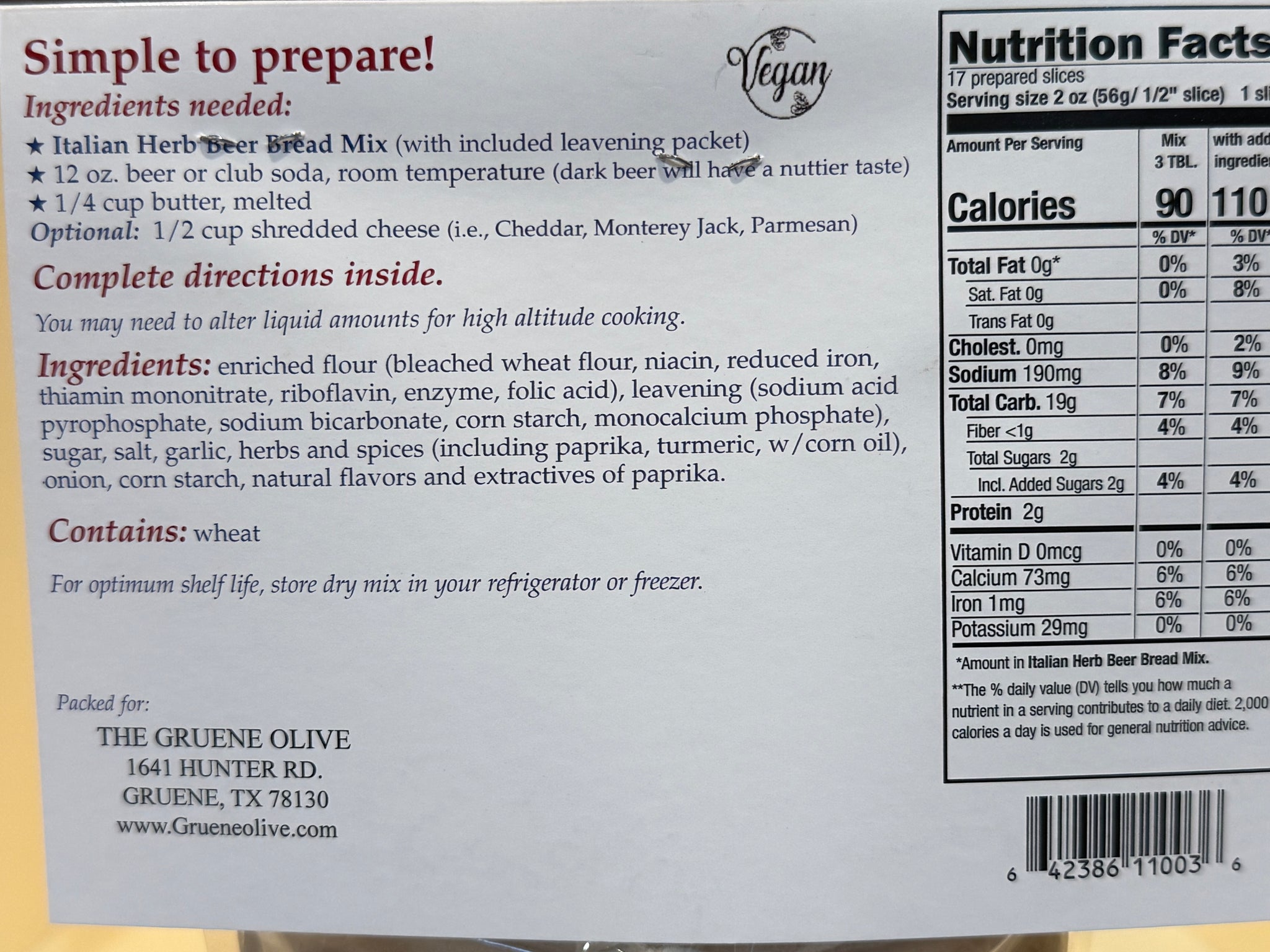 Italian Herb Bread Mix ￼