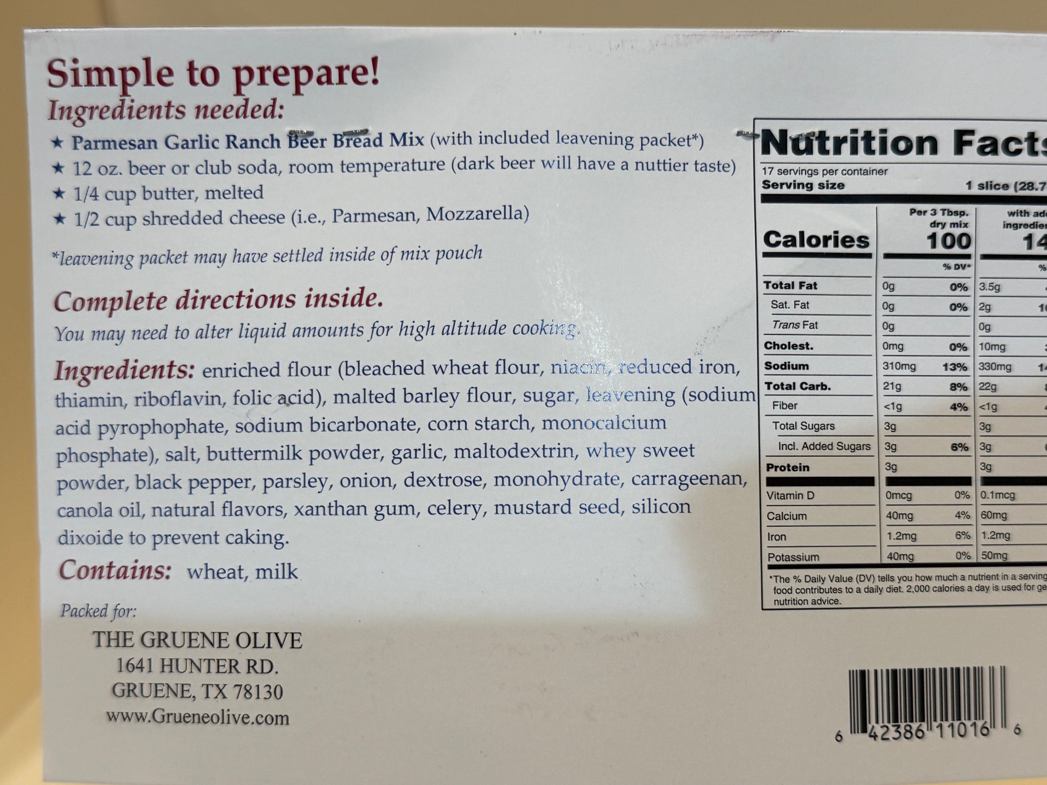 Parmesan Garlic Ranch Beer Bread ￼