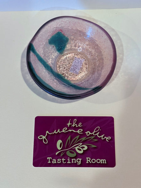 Hand blown glass/hand painted Dish 9cmx4cm